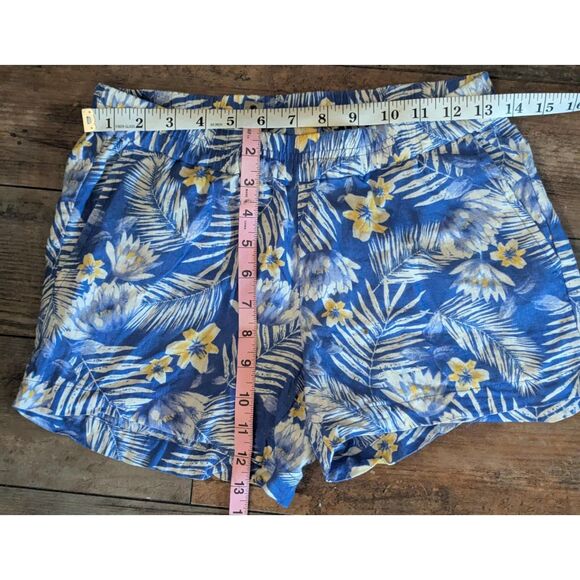 KUT from the Kloth Blue Floral Linen Blend Pull-On Shorts 0 Vacation - Picture 4 of 5